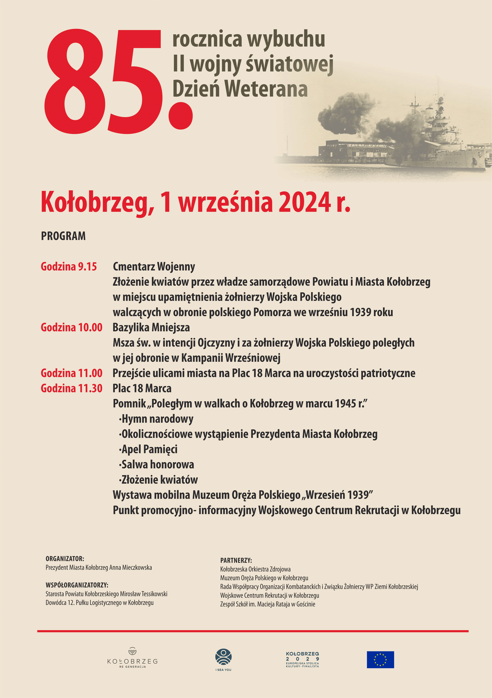 plakat-obchody rocznicy wybuchu 2 wojny światowej