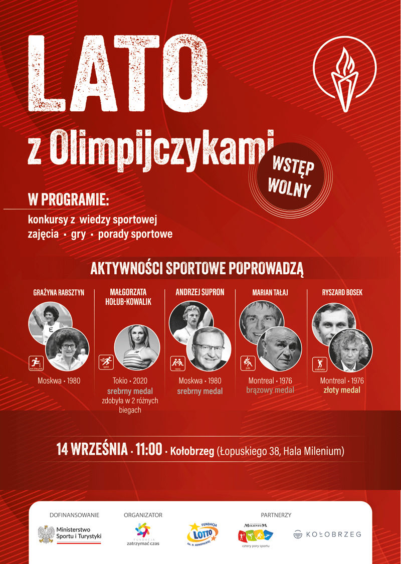 PLakat wydarzenia PIKNIK SPORTOWY „LATO Z OLIMPIJCZYKAMI