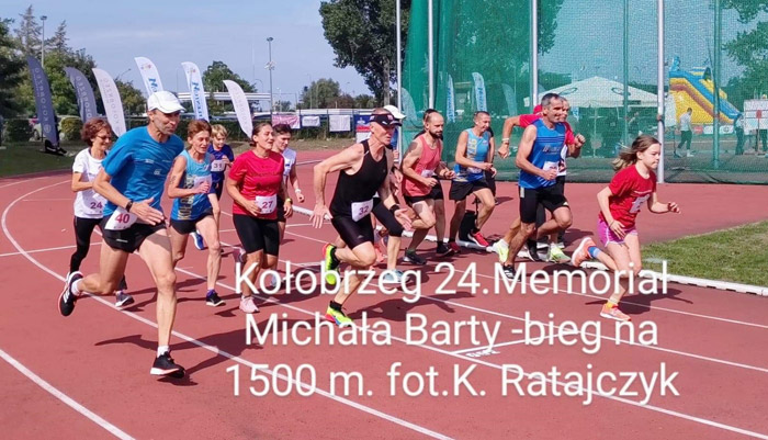 Grafika przedstawia bieg na 1500m na 24 memoriale Michała Barty