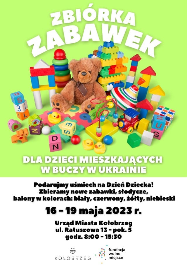 Plakat dotyczący zbiórki zabawek