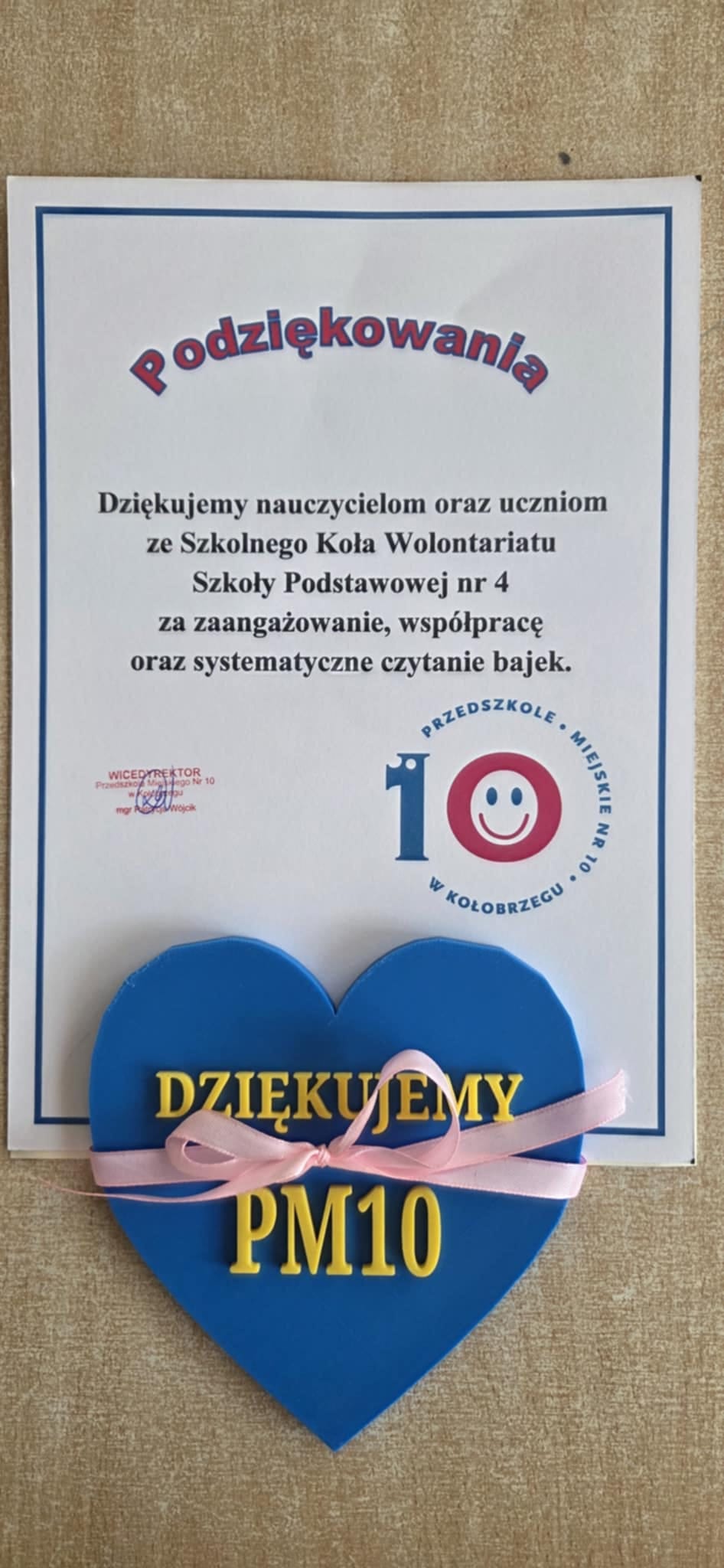 Podziękowanie od przedszkolaków.